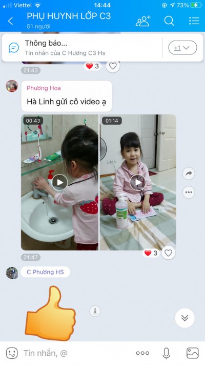 Sự phản hồi tích cực từ phía phụ huynh và học sinh
