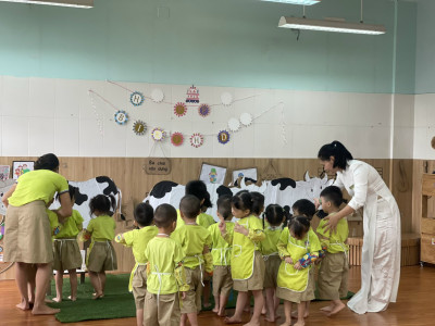 Cùng bé đến với Dự án “ Những chú bò đáng yêu” tại trường Mầm non Hương Sen